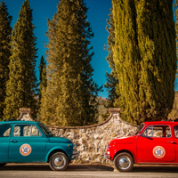 Fiat 500 and vespa Wine Tasting 