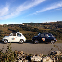 Vintage Fiat 500 and vespa scooter tours in tuscany