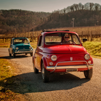 Fiat 500 and vespa Wine Tasting 